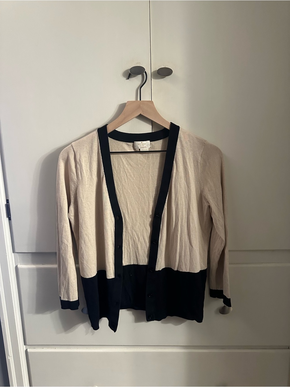 kate spade Two-Tone Cream and Black Cardigan